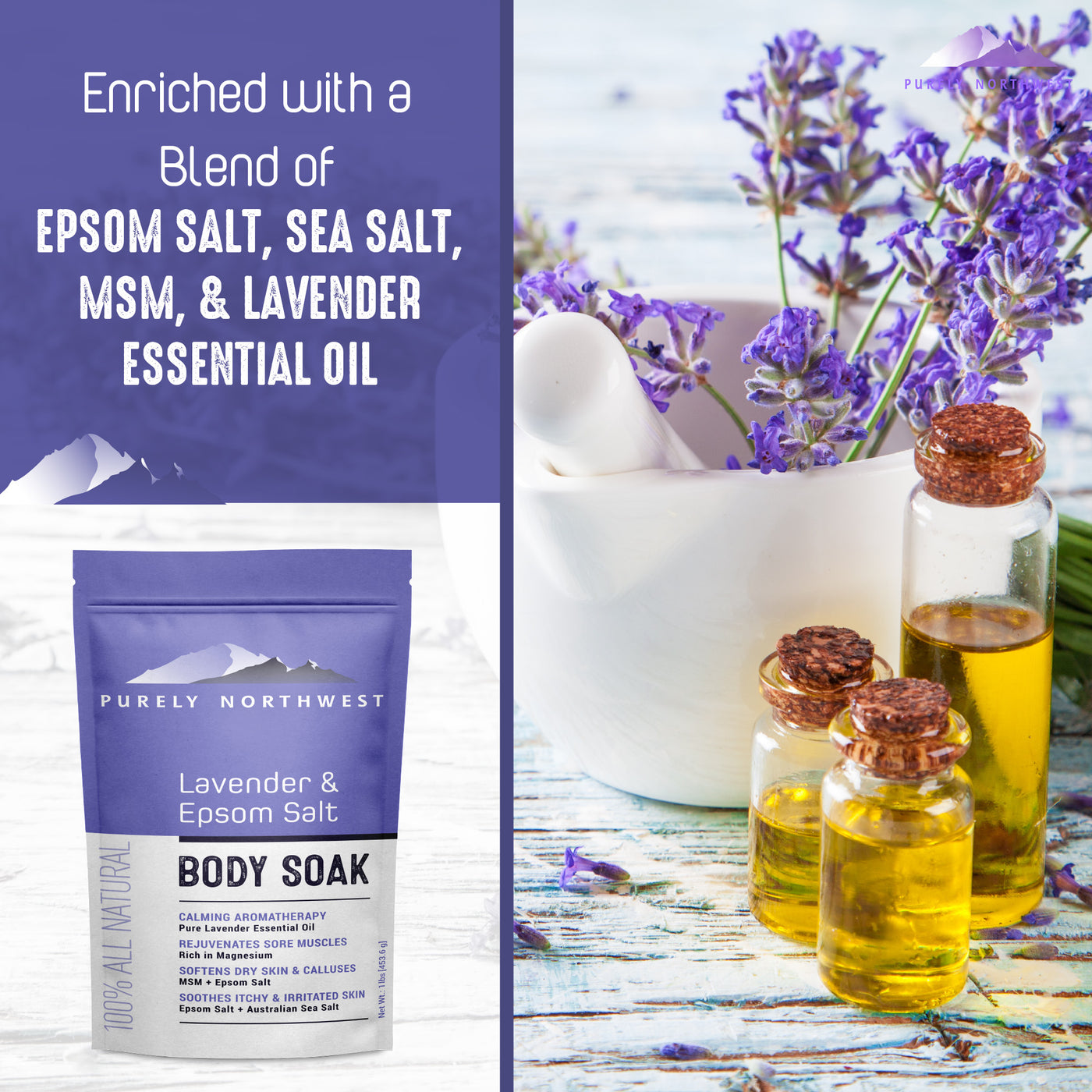 Lavender Body Soak & Nail Clippers