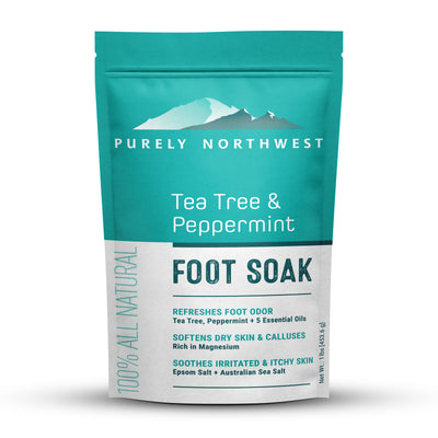 Tea Tree Foot & Toenail Kit: Tea Tree Foot & Body Wash, Soak and Nail Blend
